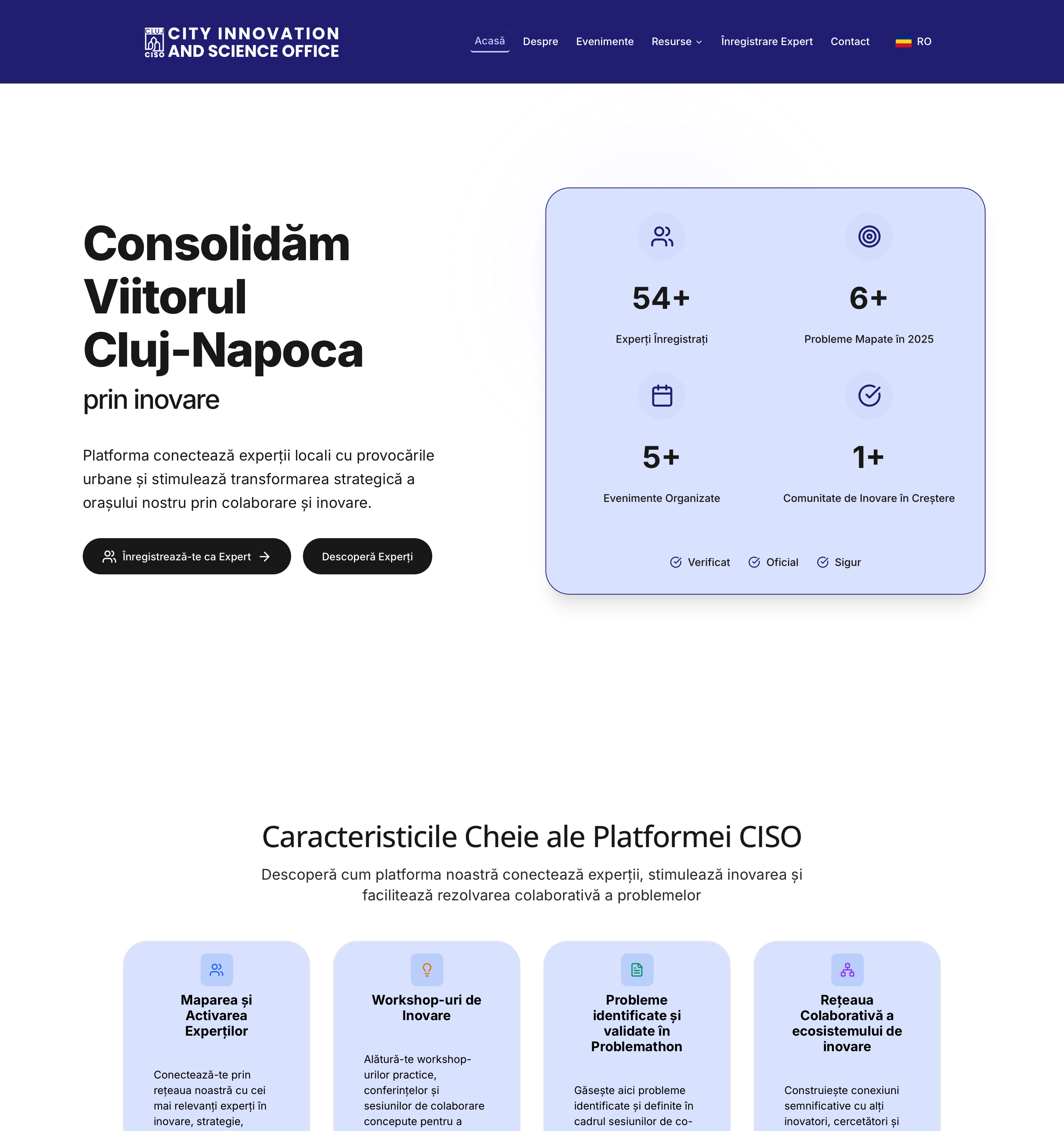 CISO: un vizitator deschide un eveniment din listă; pe telefon, meniul duce la fișele de probleme și se deschide una. Conținut demonstrativ.